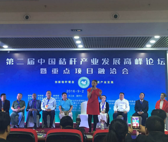 澳门尼威斯人总裁王元圆在届中国秸秆产业发展峰论坛上发表讲话